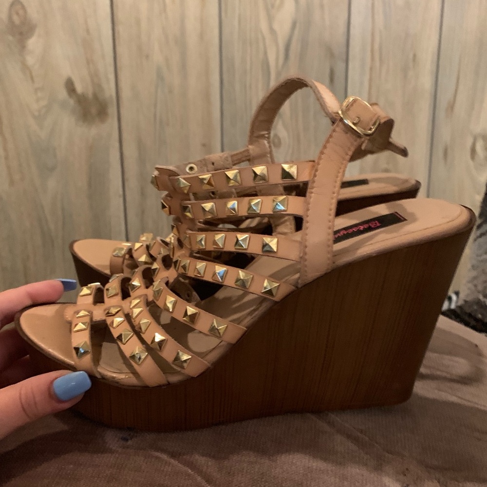 Strappy Studded Wedges